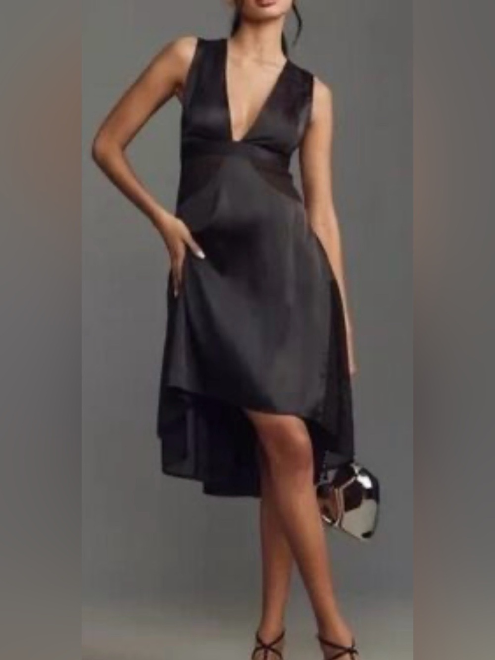 Anthropologie Sheer Harness Dress High/Low Halter Neck w Illusion Waist ZB14